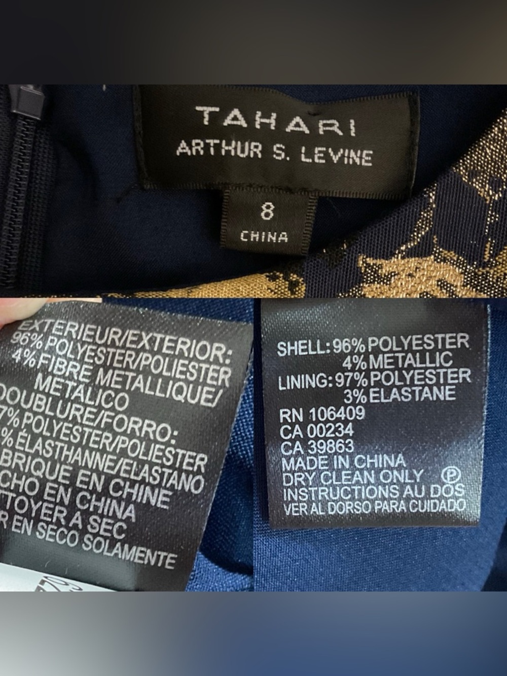 Tahari Cold Shoulder Floral Fit & Flare Metallic Jacquard dress 8 chic,cocktail - Picture 16 of 16